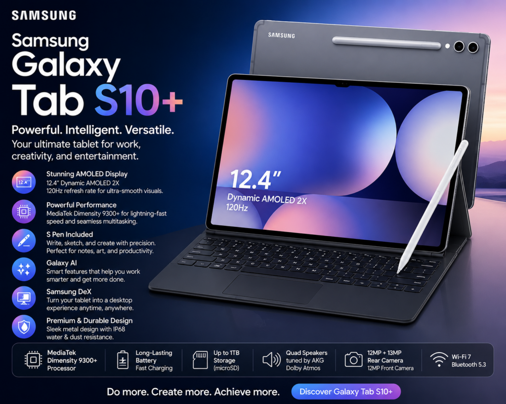 Samsung Galaxy Tab S10+ Review (2026): The Ultimate Android Tablet for Work, Creativity, and Entertainment